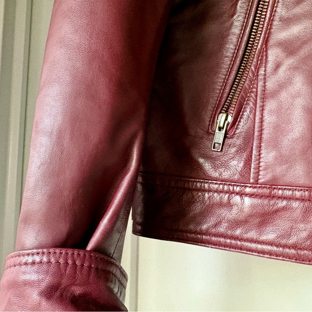 NWOT Women's Whet Blu Oxblood Real Leather Jacket Large - Picture 4 of 9